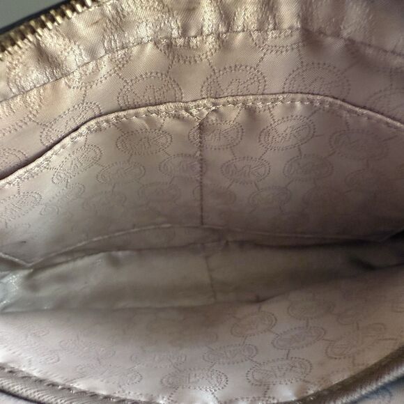 MICHAEL KORS Women Jet Set East West Crossbody Saffiano Tan Leather Purse Bag - Picture 12 of 16